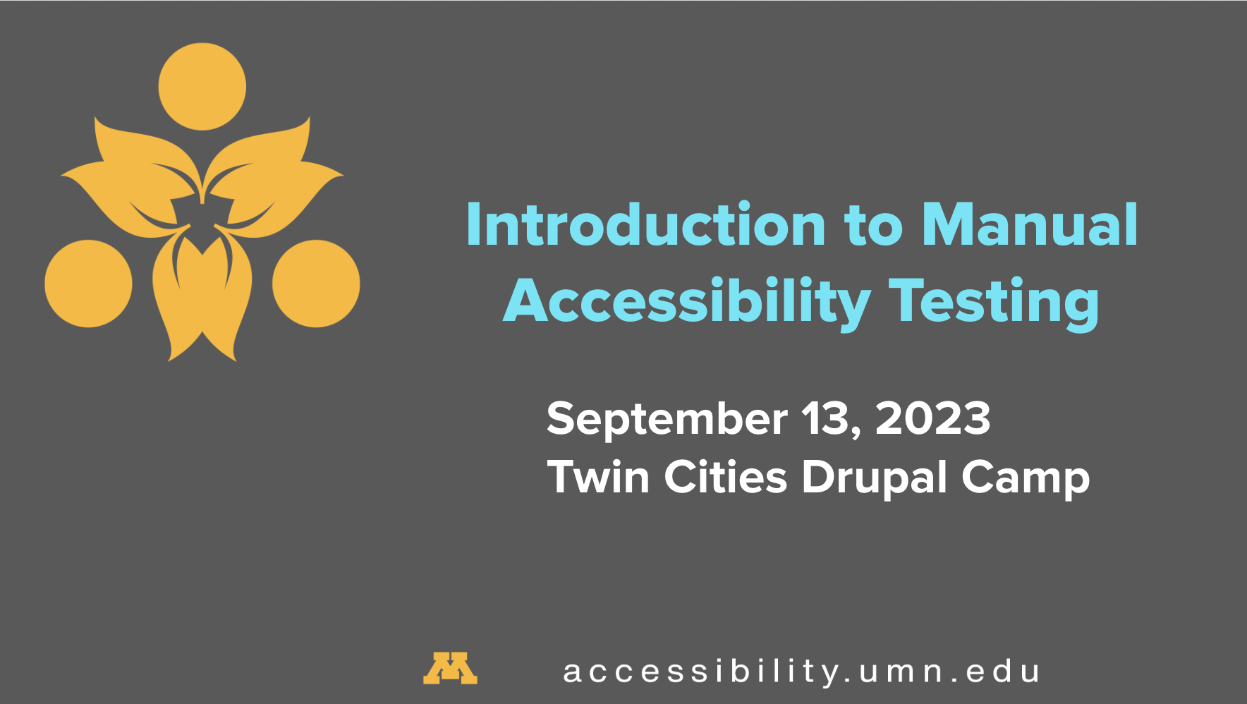 Introduction to Manual Accessibility Testing title slide